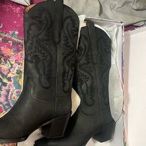 Jeffrey Campbell Black Cowboy Boots 9.5